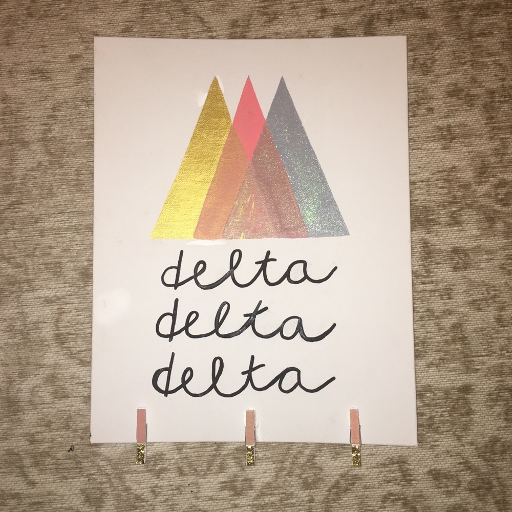 Tri Delta clothespin canvas